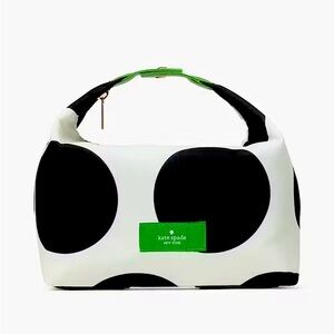 Kate Spade Top Handle Cosmetic Pouch/Makeup Bag: Large Dot Print